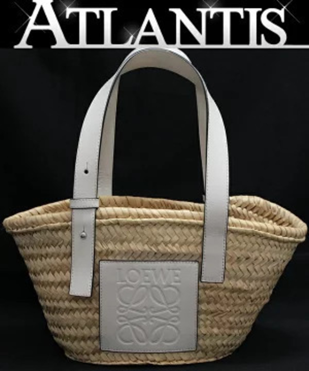 Loewe Bucket Bag Calf Leather x Palm Leaf White